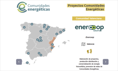 Mapa interactivo de comunidades energéticas del IDAE