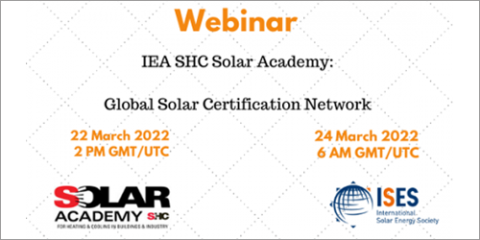 Seminario web sobre la Red Global de Certificación Solar y el sistema de etiquetado Solergy para colectores