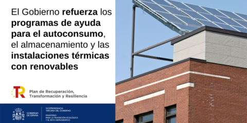 Se refuerza el programa de ayudas para instalaciones de autoconsumo con energías renovables