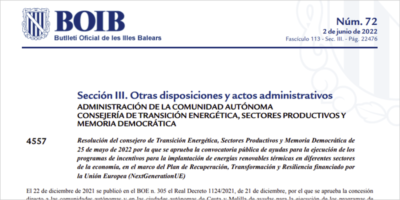 convocatoria publicada en el Boletín Oficial de las Islas Baleares (BOIB)