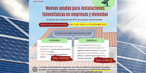 El Ayuntamiento de Puerto del Rosario subvenciona las instalaciones de autoconsumo
