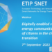 ETIP SNET analizará en un webinar el papel del ciudadano en la transición energética
