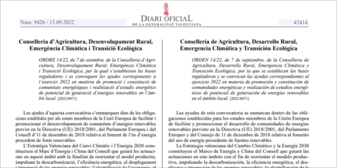 Ayudas para promover la creación de comunidades energéticas en la Comunidad Valenciana