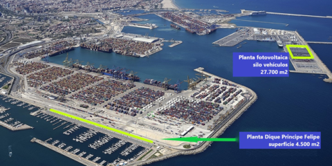 Adjudicada la instalación de la planta solar sobre el dique Príncipe Felipe del Puerto de Valencia