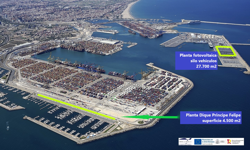 Valenciaport adjudica la planta fotovoltaica del dique Príncipe Felipe del Puerto de Valencia