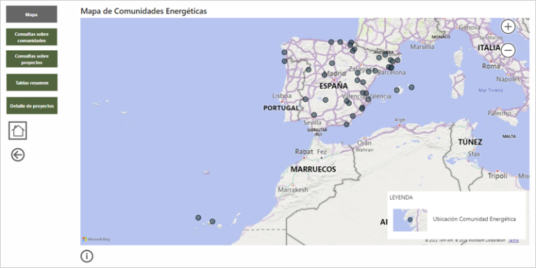 mapa de comunidades energéticas del programa CE Implementa