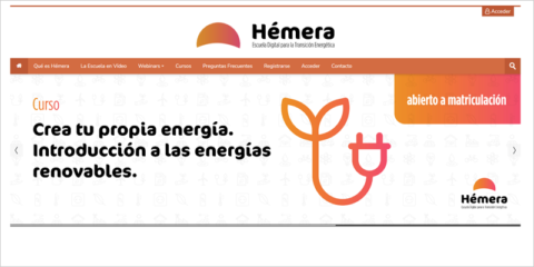 Las renovables y el autoconsumo protagonizan Hémera, la Escuela Digital para la Transición Energética