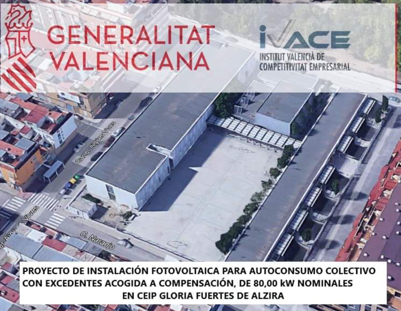 Vista aérea de las instalaciones del CEIP Gloria Fuertes de Alzira.