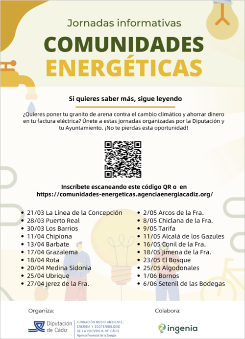 cartel de las jornadas informativas sobre las comunidades energéticas