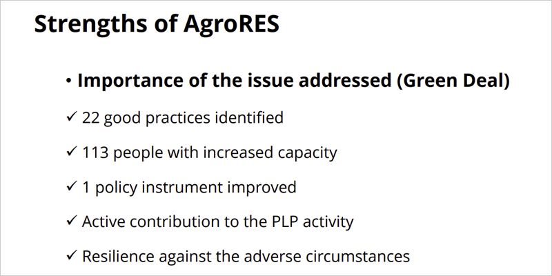 Principales resultados obtenidos en el proyecto AgroRES