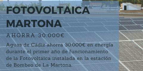 Aguas de Cádiz ahorra 30.000 euros en la factura eléctrica con la planta fotovoltaica de La Martona