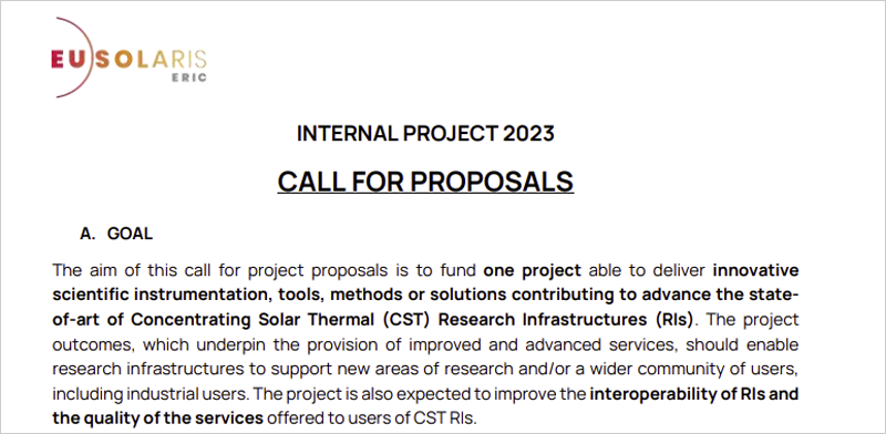 convocatoria de EU-SOLARIS ERIC