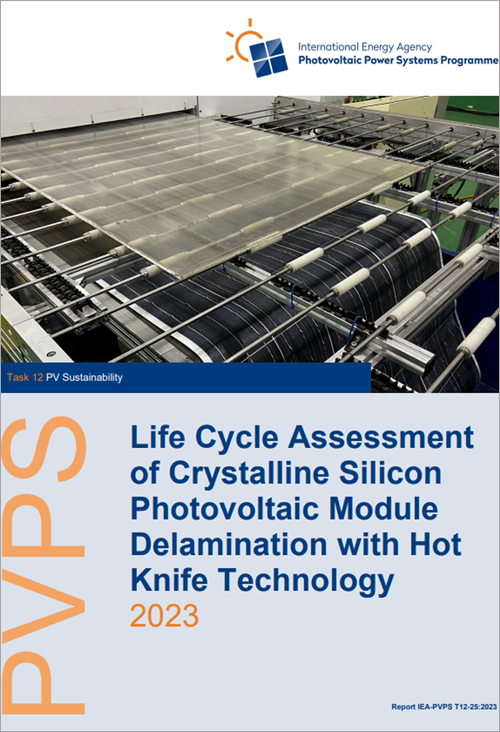 La IEA-PVPS ha publicado un informe de resultados sobre la evaluación del ciclo de vida (LCA) de la delaminación de módulos fotovoltaicos de silicio cristalino con tecnología de cuchilla caliente.La IEA-PVPS ha publicado un informe de resultados sobre la evaluación del ciclo de vida (LCA) de la delaminación de módulos fotovoltaicos de silicio cristalino con tecnología de cuchilla caliente.