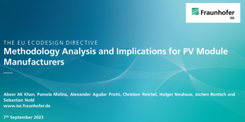 La ESIA presenta resultados del estudio del Fraunhofer ISE sobre cálculo de la huella de carbono