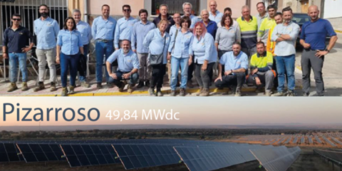 El parque fotovoltaico Pizarroso de 50 MW se conecta a la red eléctrica en Cáceres