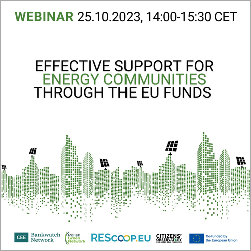 webinar ‘Apoyo efectivo para las comunidades energéticas a través de los fondos europeos’