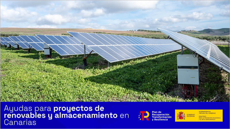 Imagen promocional del programa de ayudas para proyectos de renovables y almacenamiento en Canarias. 