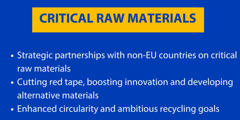 Las materias primas críticas son fundamentales para las transiciones ecológica y digital de la Unión Europea.