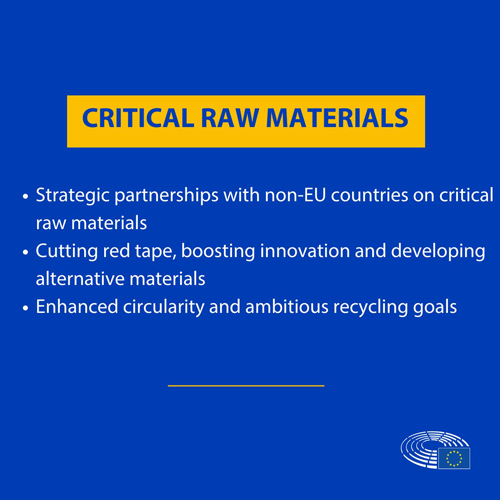 Las materias primas críticas son fundamentales para las transiciones ecológica y digital de la Unión Europea.