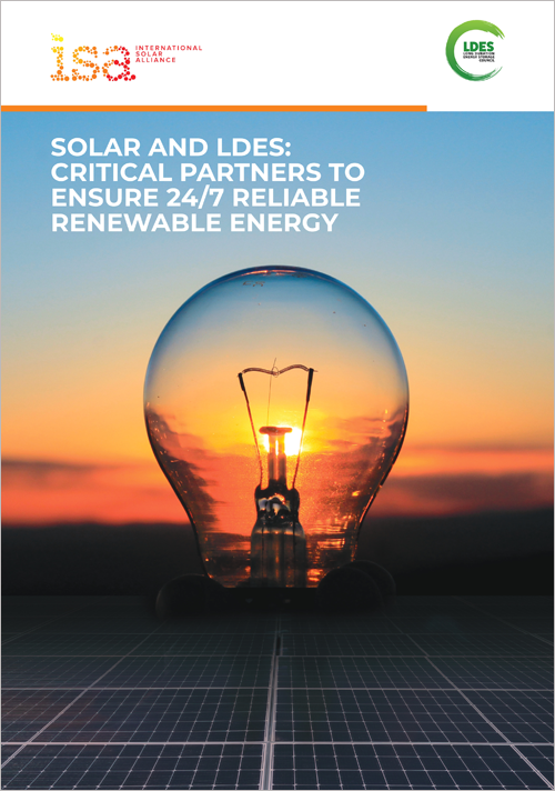 Portada del informe 'Solar and LDES: critical partners to ensure 24/7 reliable renewable energy'.