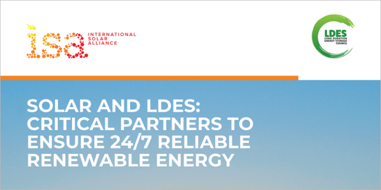 Portada del informe 'Solar and LDES: critical partners to ensure 24/7 reliable renewable energy'.