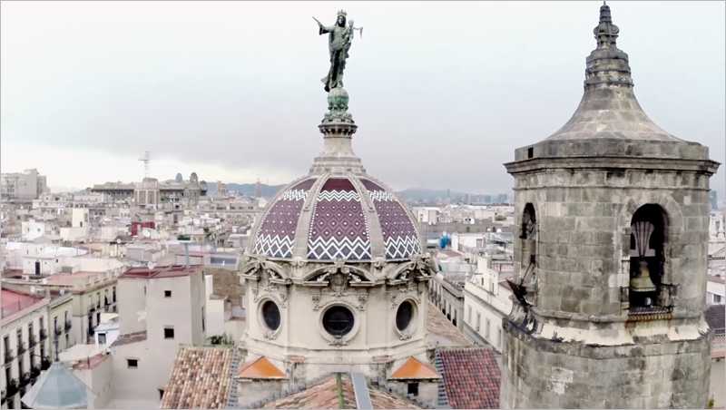 Imagen de la Basílica de la Mercè situada en El Prat de Llobregat, Barcelona.