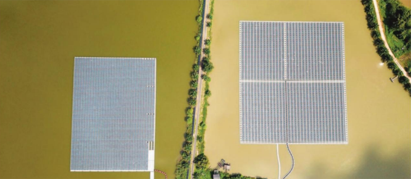 Foto de una instalación solar flotante de BaiWa en Tailandia.