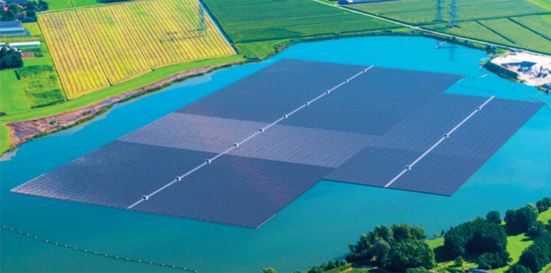 La planta solar flotante de Bomhofsplas situada en Países Bajos. 