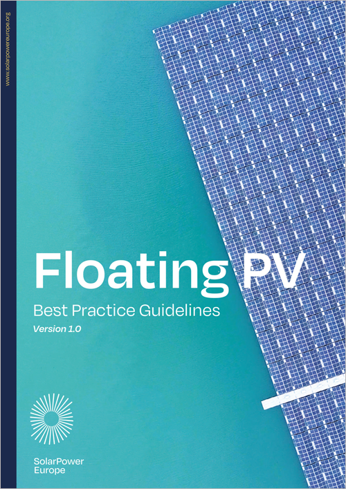 Foto de portada de las 'Directrices de mejores prácticas fotovoltaicas flotantes Versión 1.0' de SolarPower Europe.