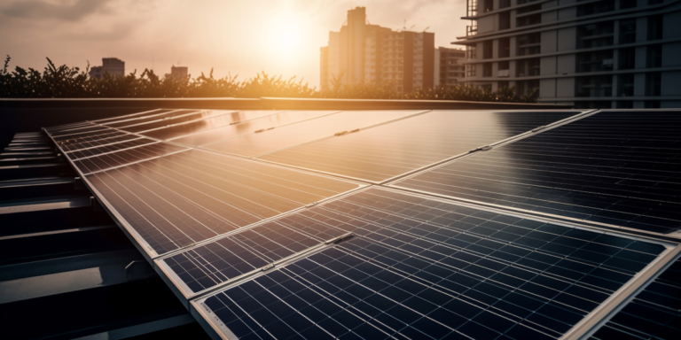 Foto de paneles solares extraída de banco de imágenes.