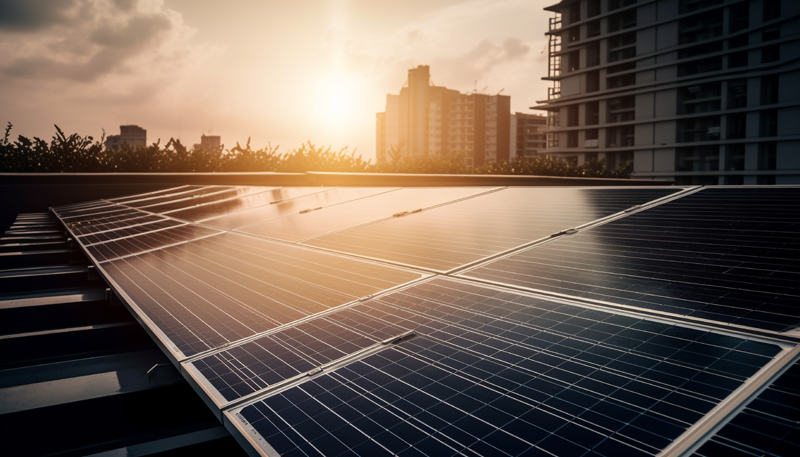 Foto de paneles solares extraída de banco de imágenes.