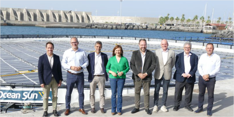 Foto de representantes de las entidades implicadas en el proyecto BOOST para desarollar una planta fotovoltaica flotante en La Palma.