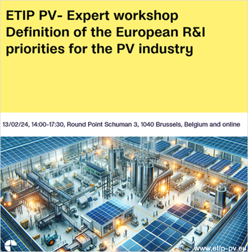 Cartel de taller de expertos organizado por ETIP PV.