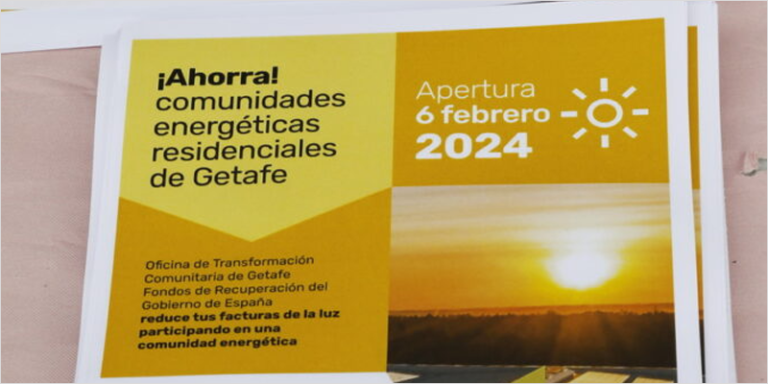 Stand de comunidades energéticas en Getafe.