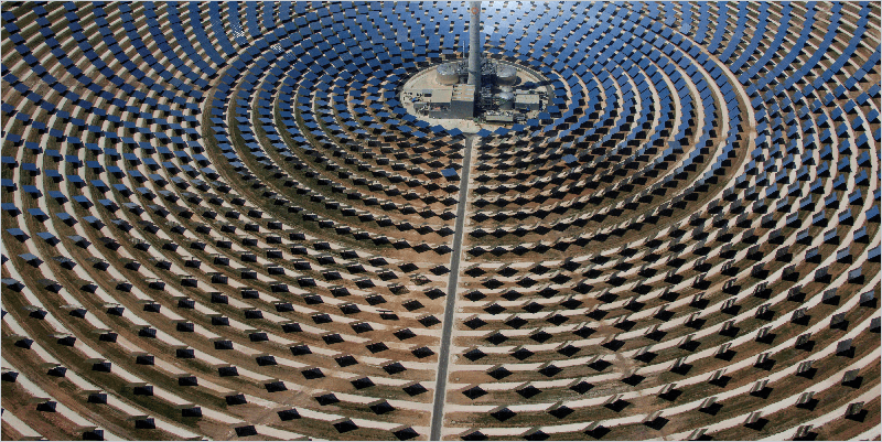 Planta de energía solar térmica.