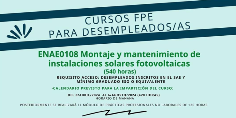 Cartel curso formativo.