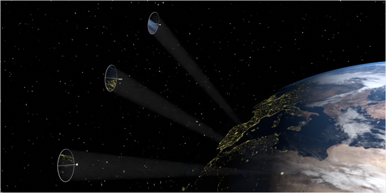 Recreación por ordenador de la órbita de la Tierra.