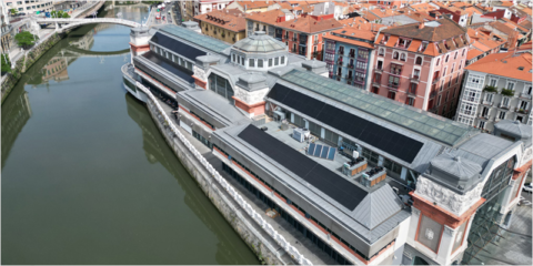 La instalación solar del Mercado de La Ribera en Bilbao obtiene un 30% de ahorro energético anual