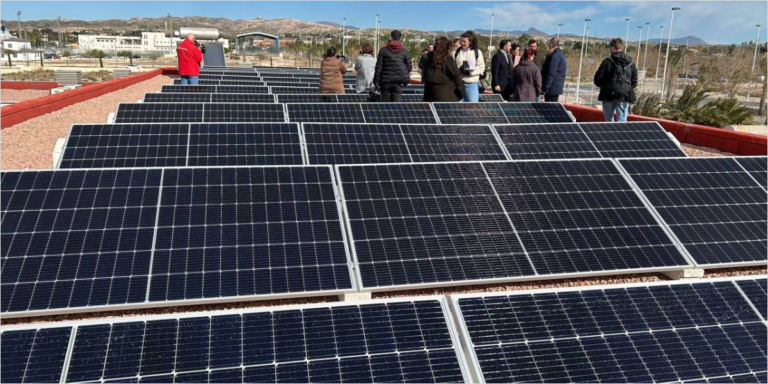 Paneles solares en colegio público de Elche.