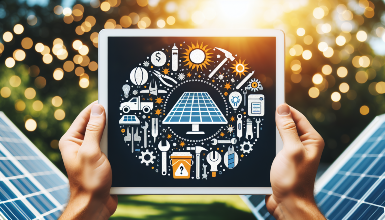 Fondo que combina elementos de Conservación Preventiva y Energía Solar con un esquema representativo que simboliza la protección y mantenimiento de sistemas solares. Imagen impactante que fusiona la importancia de conservar y preservar la energía solar de forma visualmente atractiva. Fondo fusiona Conservación Preventiva con Energía Solar, incluyendo esquema representativo de protección y mantenimiento de sistemas solares. Imagen simbólica sobre preservación de energía limpia.