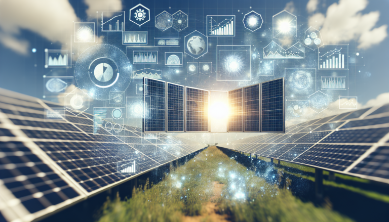 Fondo abstracto fusionando conceptos de Datos Abiertos y Energía Solar junto a un esquema representativo del flujo de información. Ilustración ideal para web Energía Solar y Datos Abiertos. Fondo abstracto fusionando Datos Abiertos y Energía Solar, con esquema representativo del flujo de información. Ilustración para web Energía Solar y Datos Abiertos.