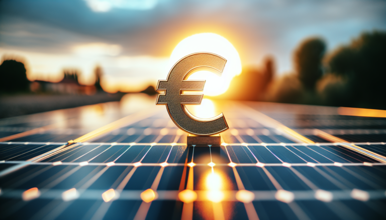 Esquema de Financiación en Energía Solar sobre un fondo combinado, representando la importancia económica en el sector solar.