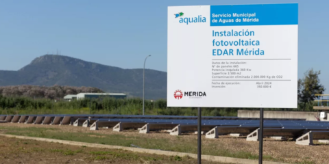 Los paneles fotovoltaicos de la EDAR de Mérida disponen de un sistema de monitorización