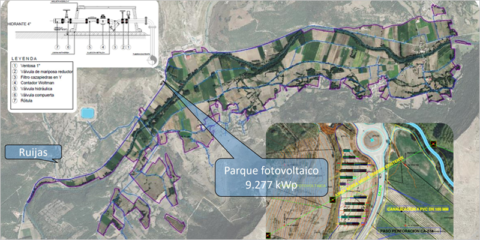 Comienza la instalación de una planta fotovoltaica en la comunidad de regantes Ruijas-Ebro
