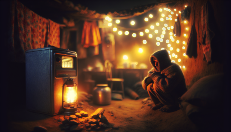 Imagen que fusiona la problemática de Pobreza Energética con la solución de Energía Solar. Destaca la importancia de abordar la precariedad energética y apostar por fuentes renovables. Fondo ilustrativo sobre Pobreza Energética combinado con esquema representativo. Muestra la interrelación crucial entre energía limpia y lucha contra la pobreza energética.