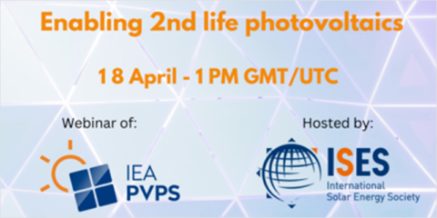 IEA PVPS e ISES organizan un webinar sobre la segunda vida de los módulos fotovoltaicos