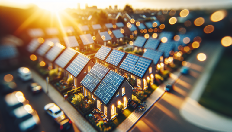 Ilustración de la interacción entre Prosumidores Energéticos y Energía Solar, representada en un fondo y un esquema simbólico. Interacción visual de Prosumidores Energéticos y Energía Solar en fondo y esquema simbólico.