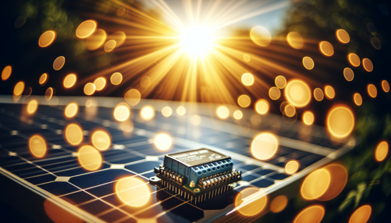 Fondo combinado del Regulador de Carga y Energía Solar junto a un esquema detallado del Regulador de Carga, representando la eficiencia en el flujo de energía. Imagen mostrando el Regulador de Carga en Energía Solar con fondo y esquema detallado.