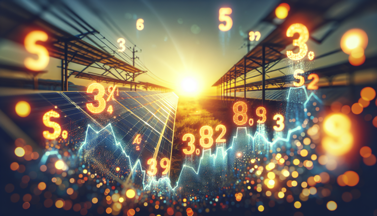 Tarificación Dinámica y Energía Solar: un fondo retrata su interacción junto a un esquema que simboliza la Tarificación Dinámica, mostrando cómo se ajustan los precios basados en la demanda y oferta energética. Fondo ilustrando la mezcla de Tarificación Dinámica y Energía Solar, acompañado de un esquema representando la Tarificación Dinámica en el ámbito energético.