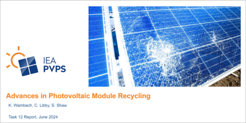 Un informe de IEA PVPS analiza los avances en tecnologías de reciclaje de módulos fotovoltaicos